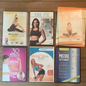 Six Miscellaneous Fitnesses and Yoga DVDs